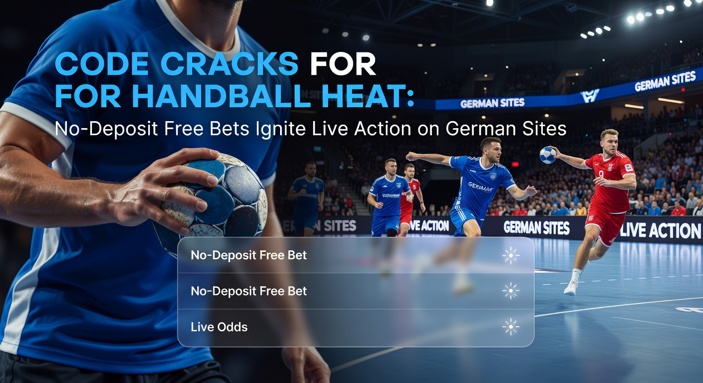 Nahaufnahme eines Handballspielers beim Wurf, mit verschwommenem Stadionhintergrund und Overlay von Wetten-Interfaces für Live-Bets