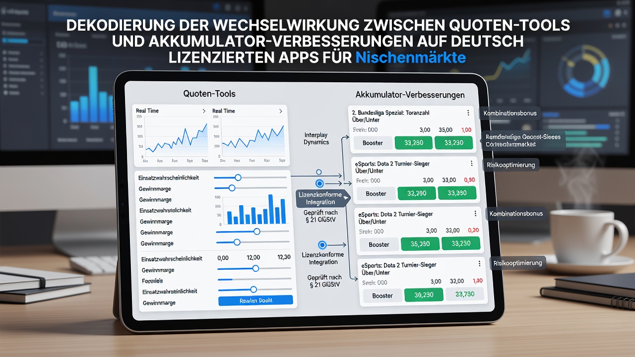 Darstellung der Nutzeroberfläche mit Quoten-Tools und Akkumulator-Enhancements für Nischenwetten